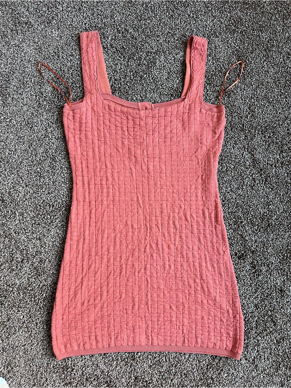 FP Movement by Free People Ribbed Square Neck Tank Top in Dusty Rose Pink